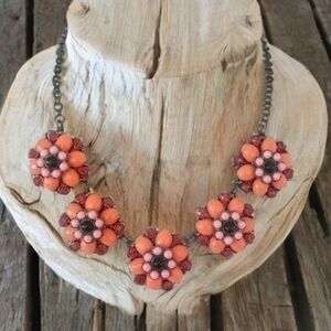 J.CREW FLORAL BEADED STATEMENT NECKLACE